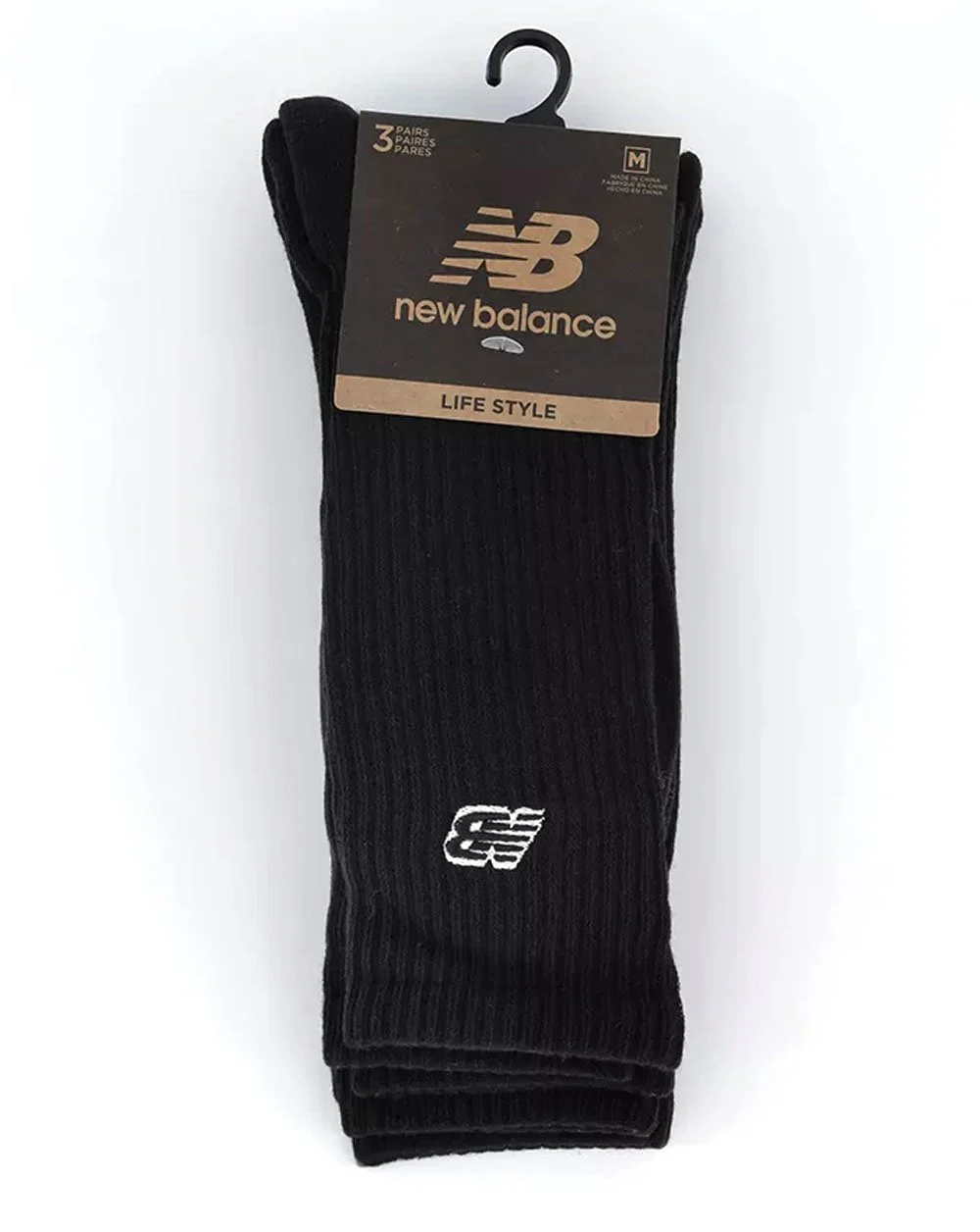 New Balance Patch Logo Sock 3 Pack Black - Image 2