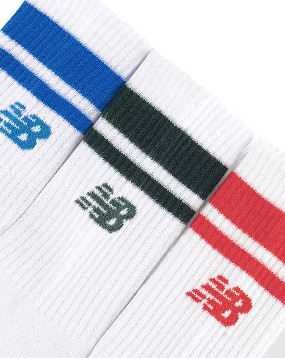New Balance Stripe Midcalf Socks 3 Pack White - Image 3