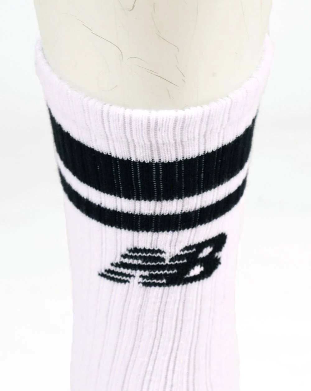 New Balance Stripe MidCalf Socks 3 Pack White/Black - Image 2
