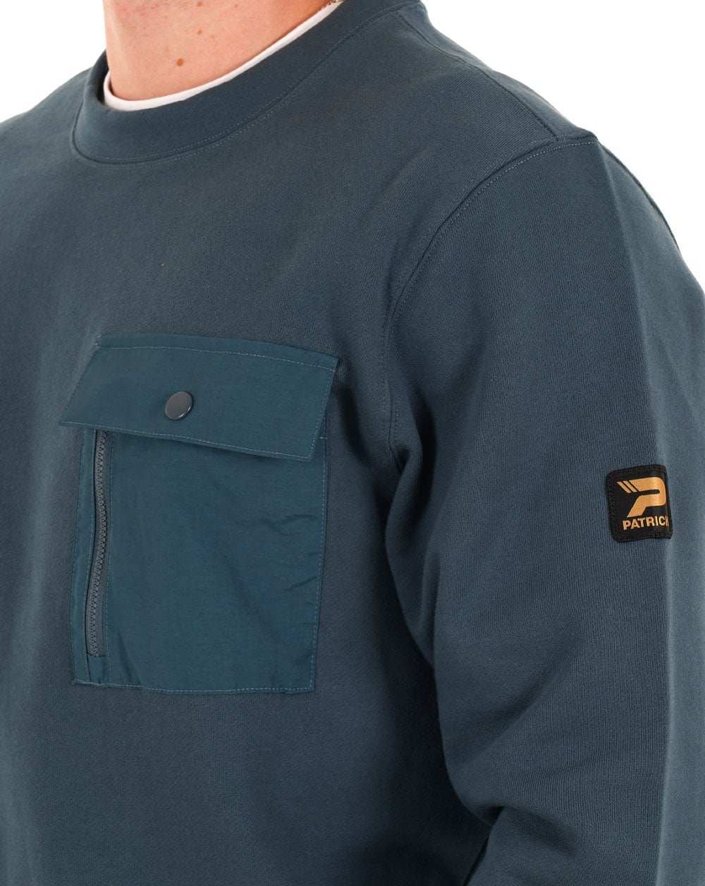 Patrick Archie Crew Pocket Sweatshirt Dark Blue - Image 2