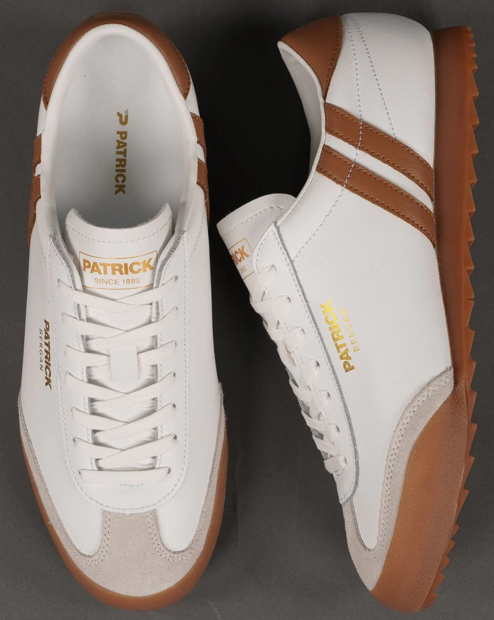 Patrick Bergan Trainers White/Tan - Image 5