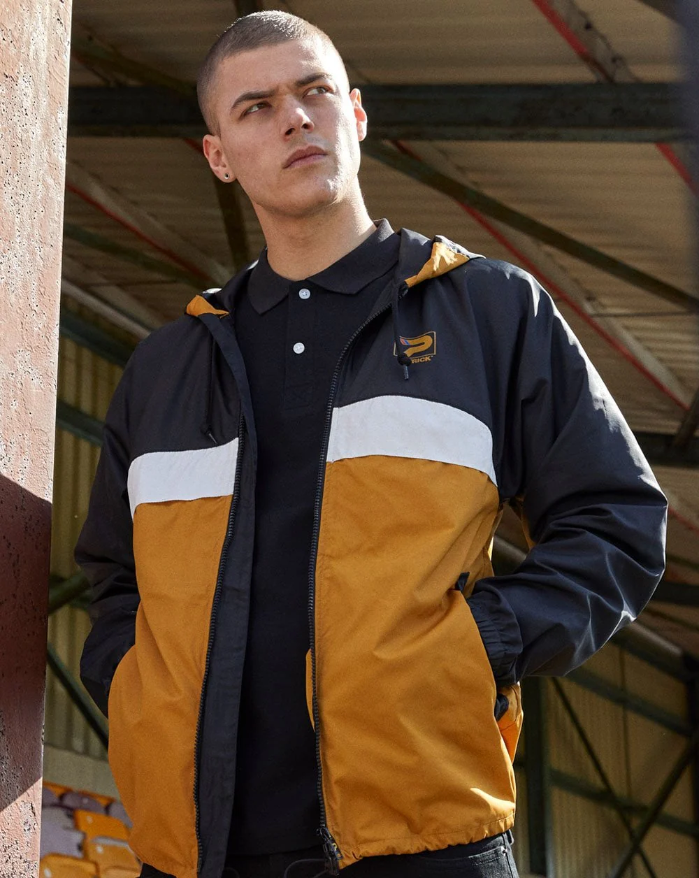 Patrick Classic Cagoule Black/Gold - Image 2