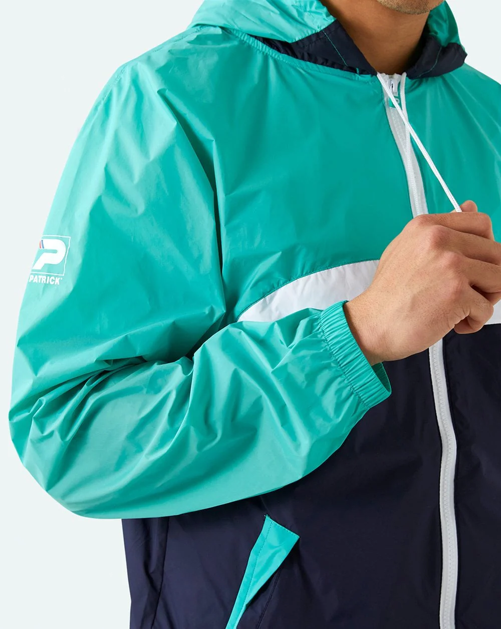 Patrick Classic Cagoule Pastel Green/Navy - Image 2