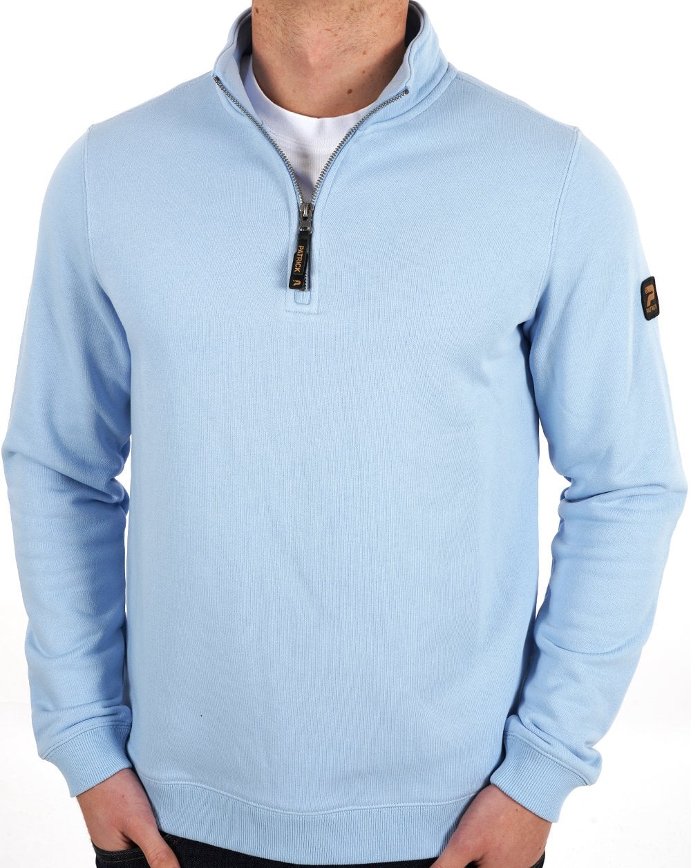 Patrick Harlem 1/4 Zip Sweat Sky Blue