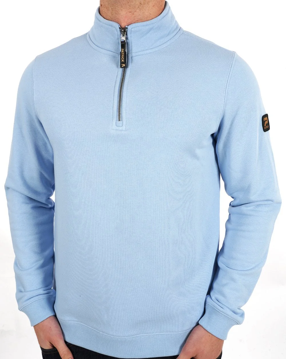 Patrick Harlem 1/4 Zip Sweat Sky Blue - Image 2