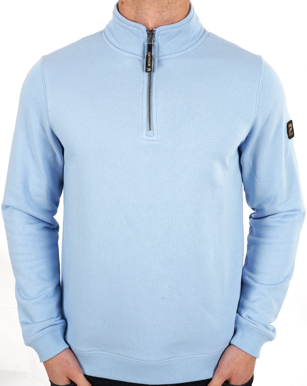 Patrick Harlem 1/4 Zip Sweat Sky Blue - Image 3