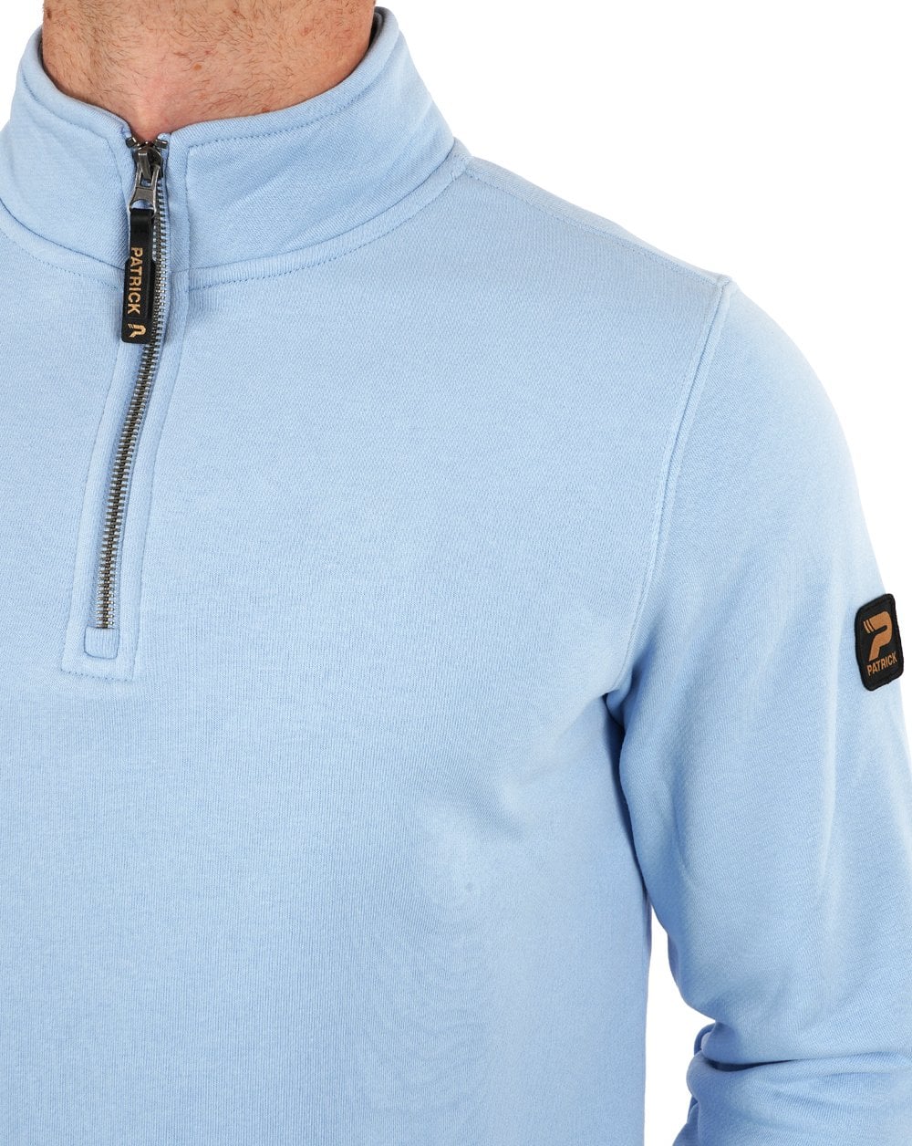 Patrick Harlem 1/4 Zip Sweat Sky Blue - Image 4