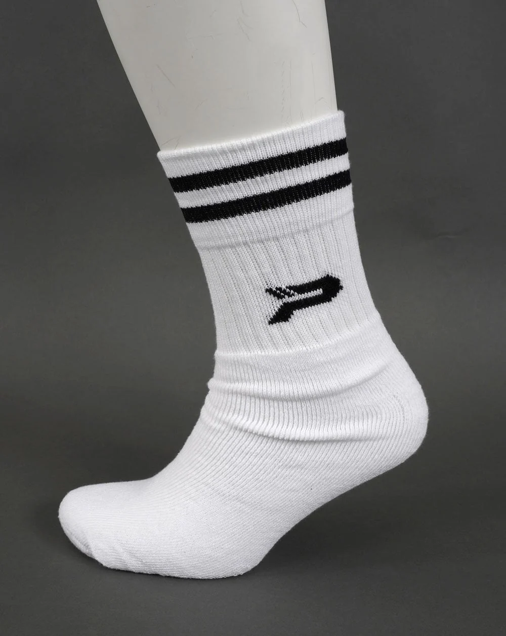 Patrick Stripe Mid Cut Socks 3pk White - Image 2