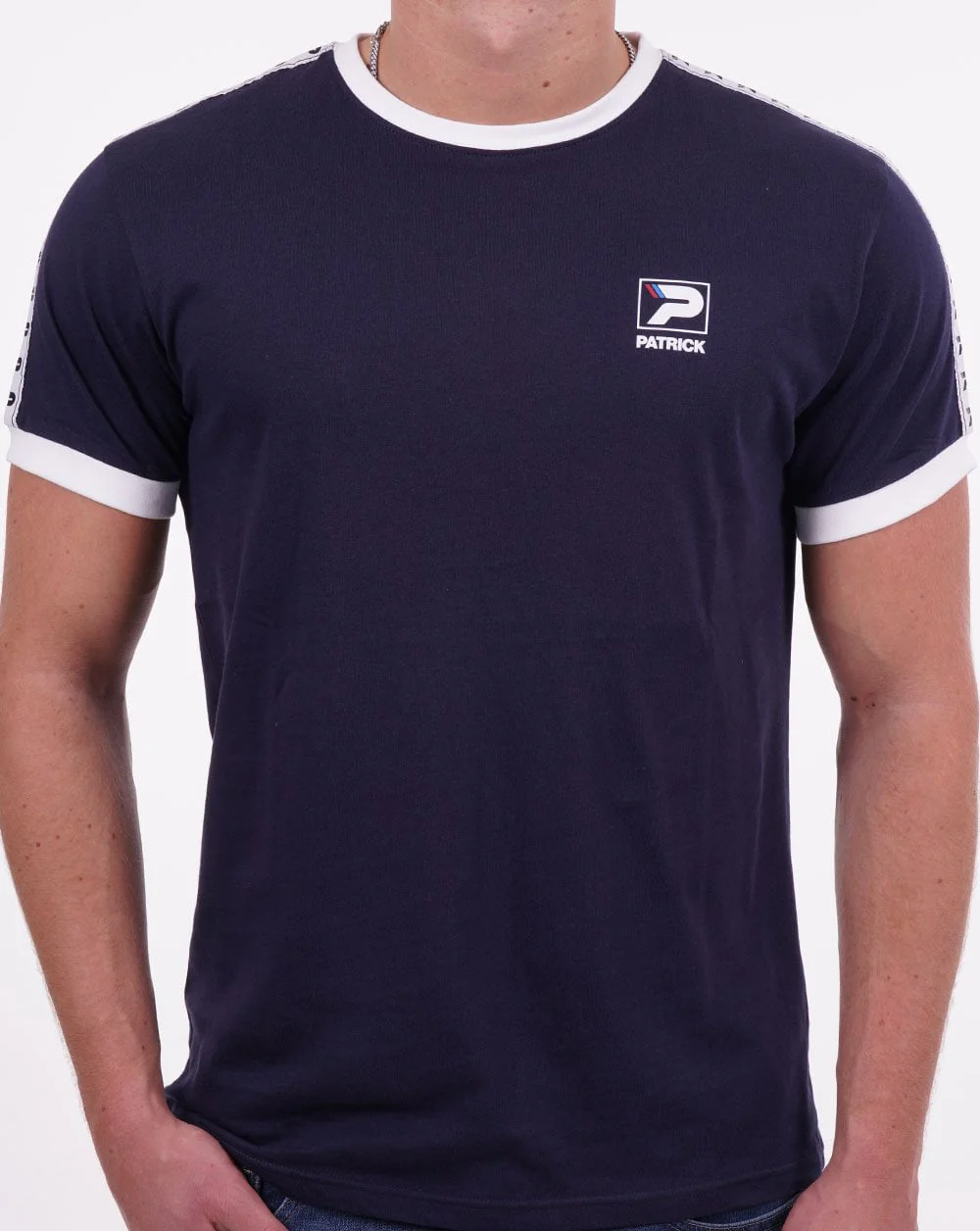 Patrick Taped Sleeve T-shirt Navy - Image 4