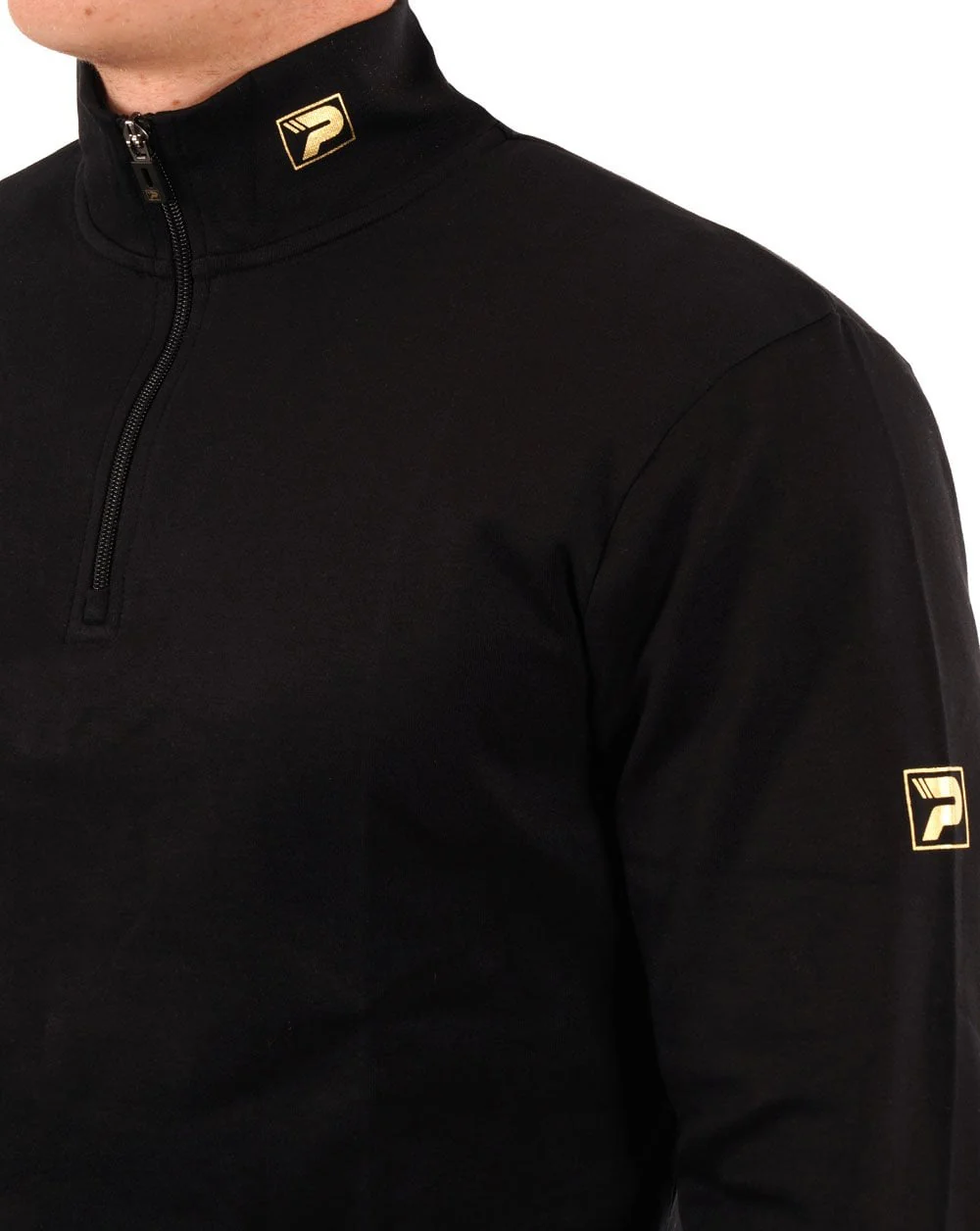Patrick Villan 1/4 Zip Top Black/Gold - Image 3