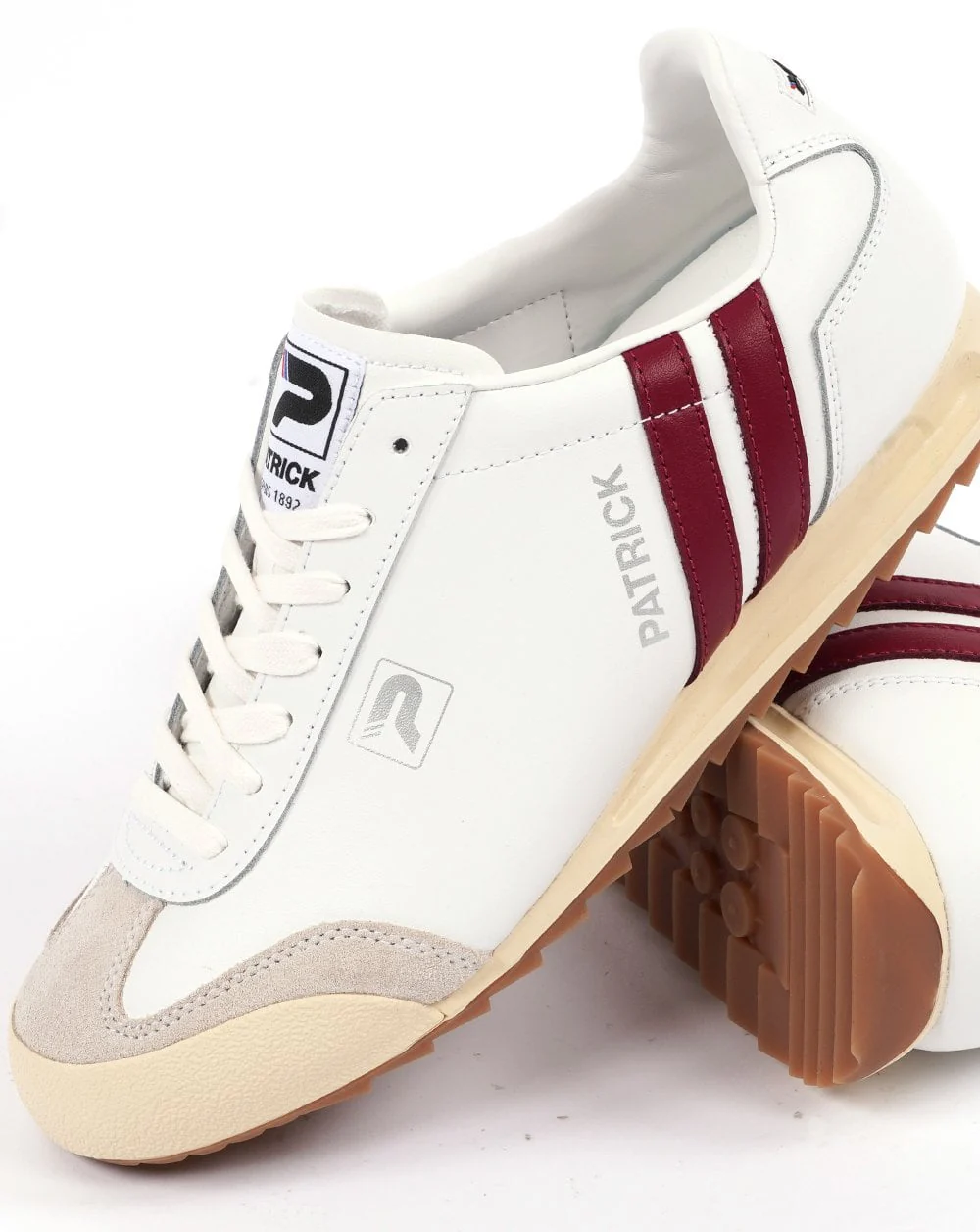 Patrick Vintage Trainers Off White/Burgundy - Image 2