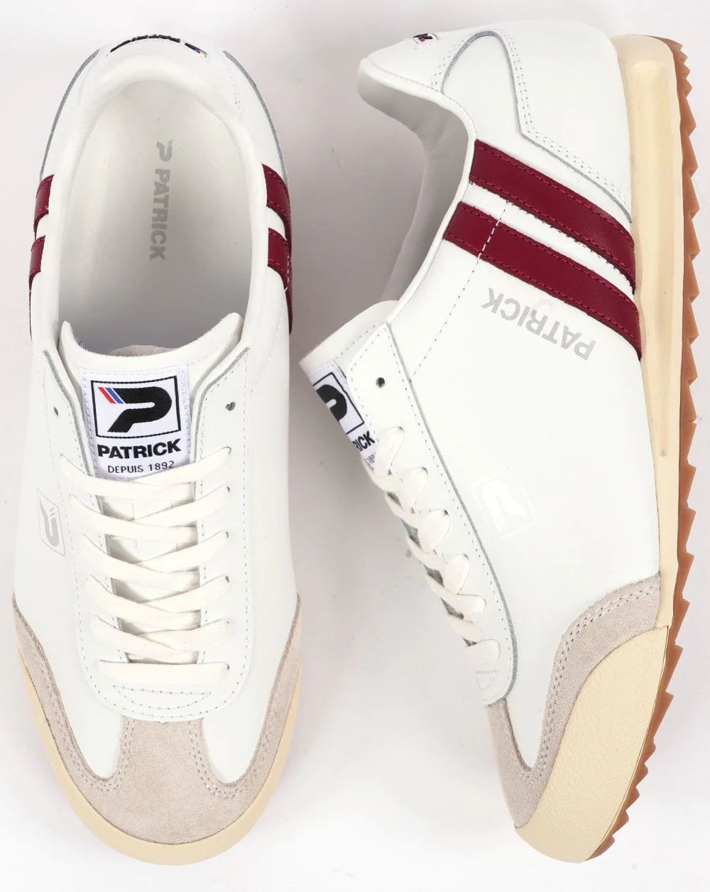 Patrick Vintage Trainers Off White/Burgundy - Image 3