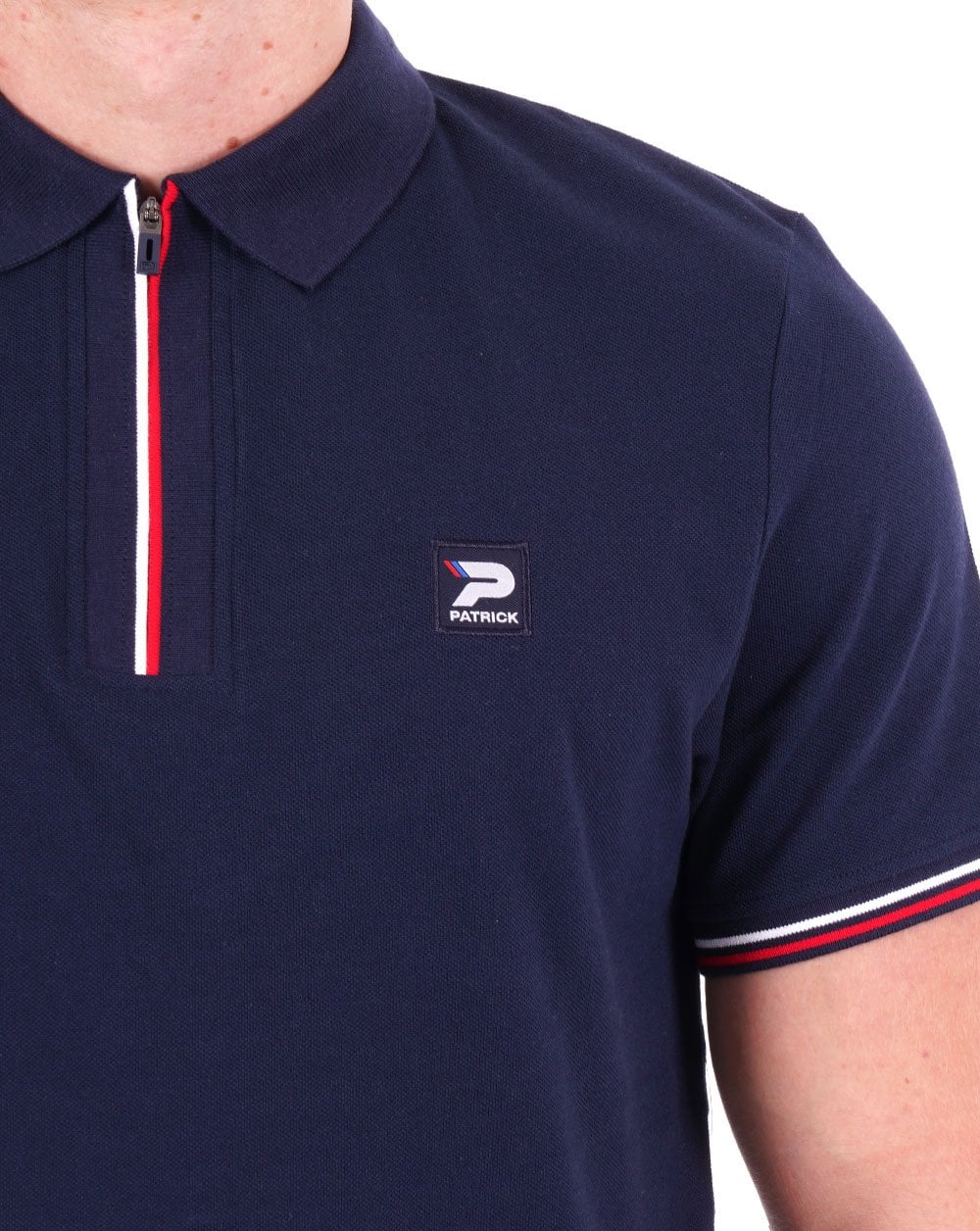 Patrick Zip Polo Shirt Navy - Image 3