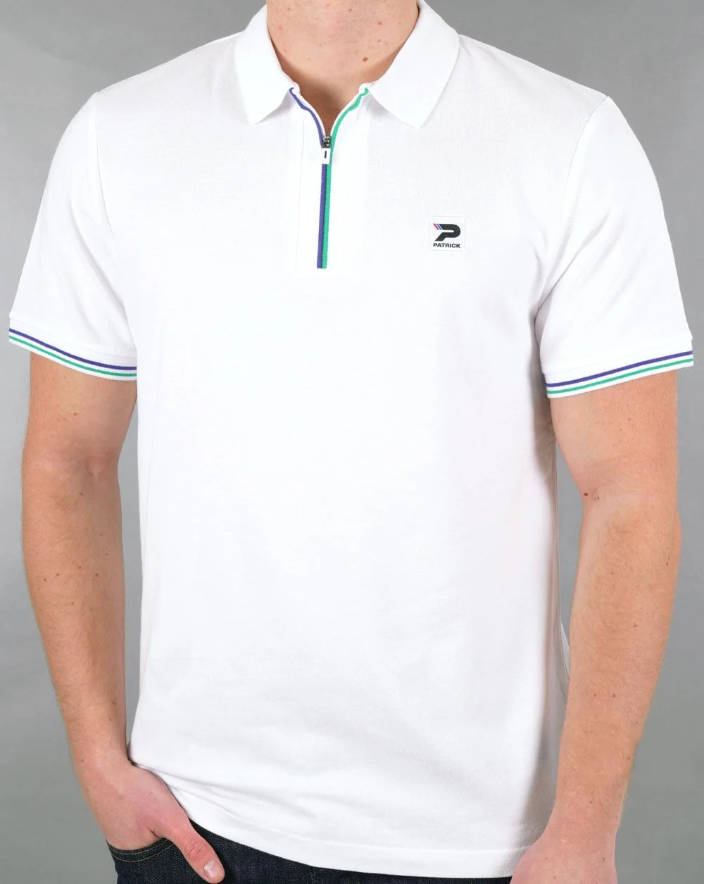 Patrick Zip Polo Shirt White