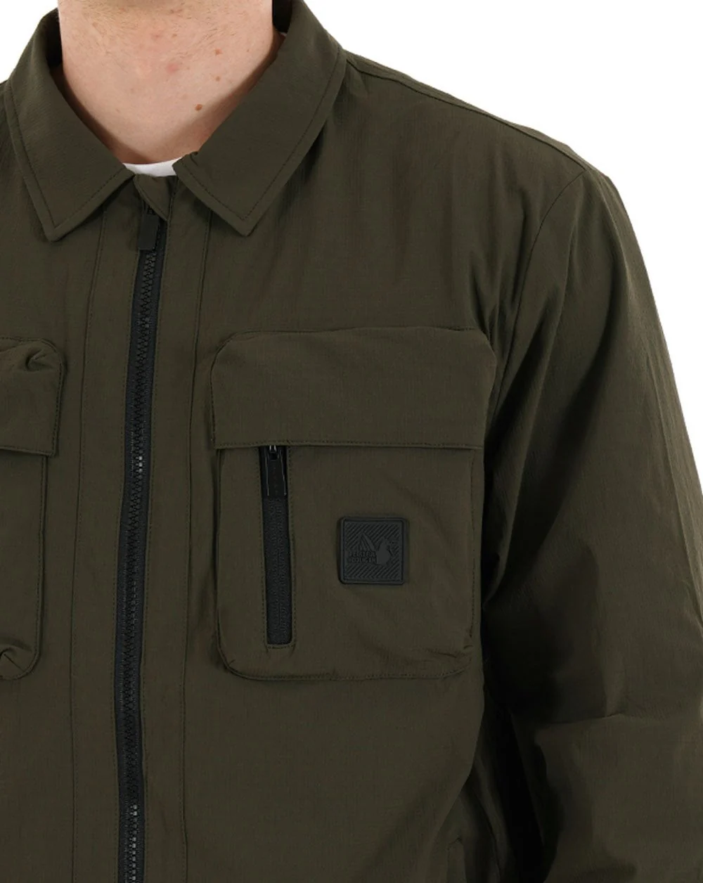 Peaceful Hooligan Hawthorn Overshirt Dark Khaki - Image 2