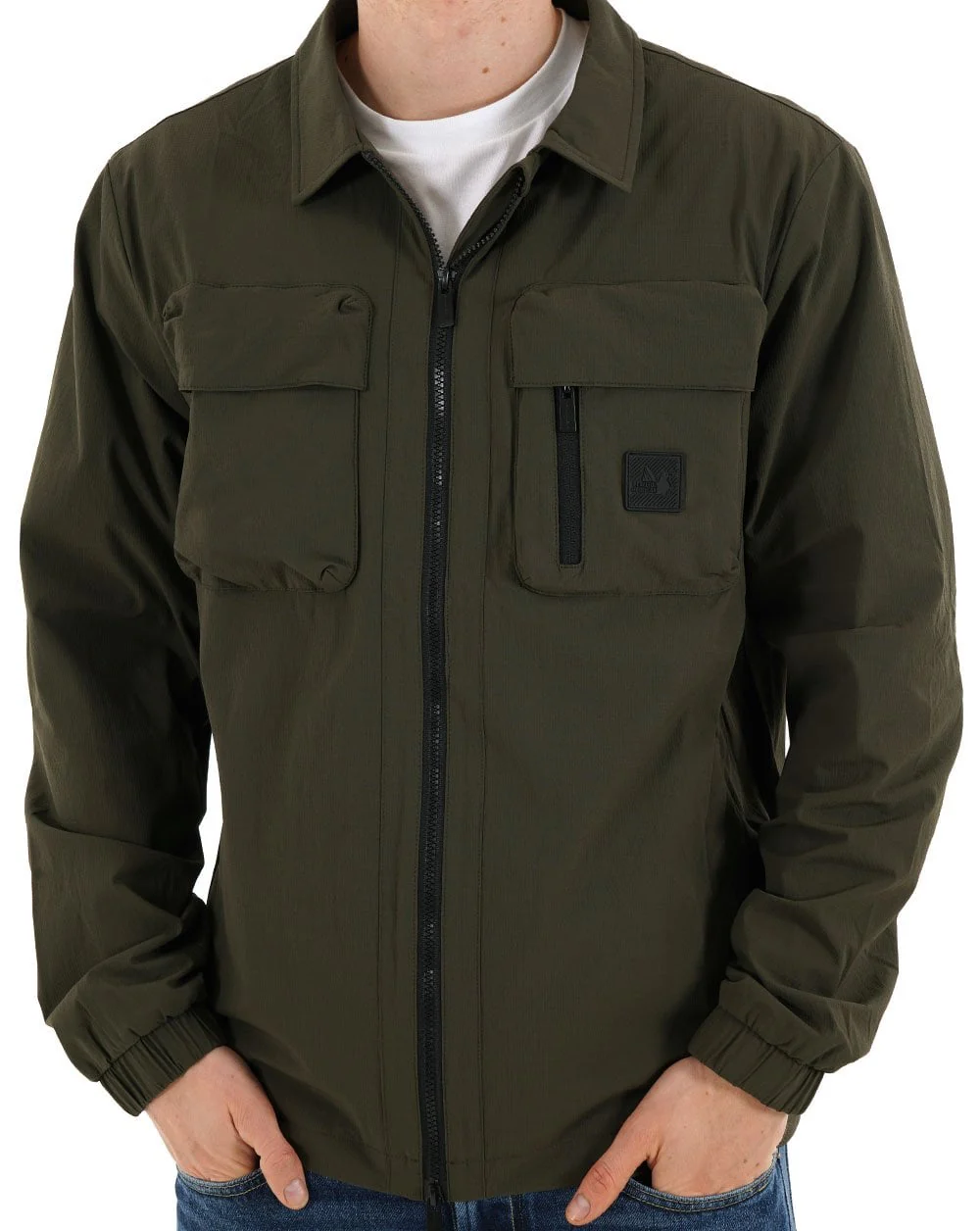 Peaceful Hooligan Hawthorn Overshirt Dark Khaki - Image 3