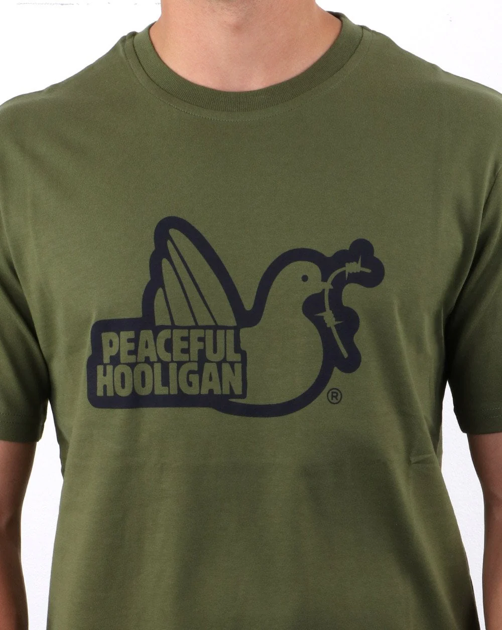 Peaceful Hooligan Outline T-shirt Green - Image 2