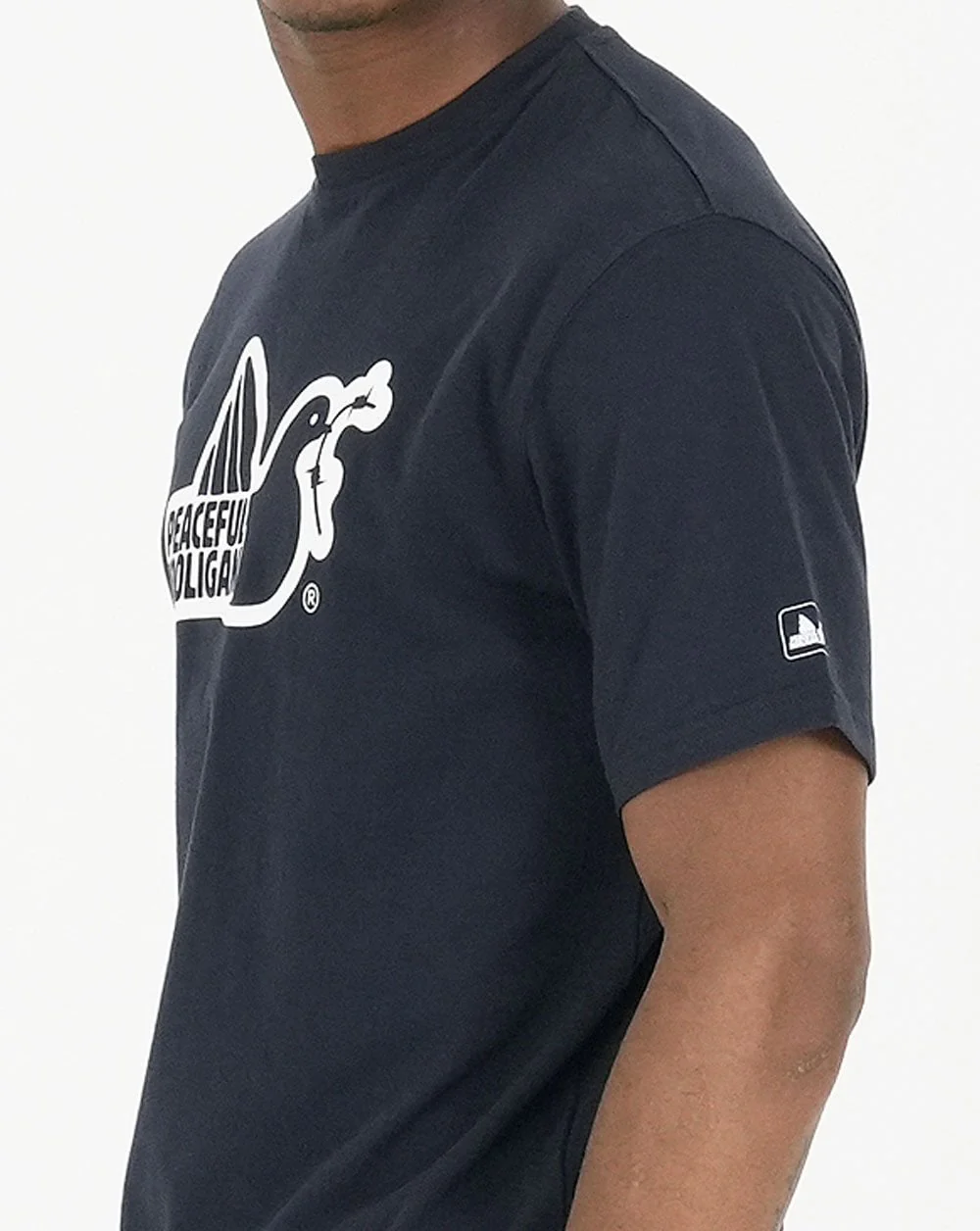 Peaceful Hooligan Outline T Shirt Navy - Image 2