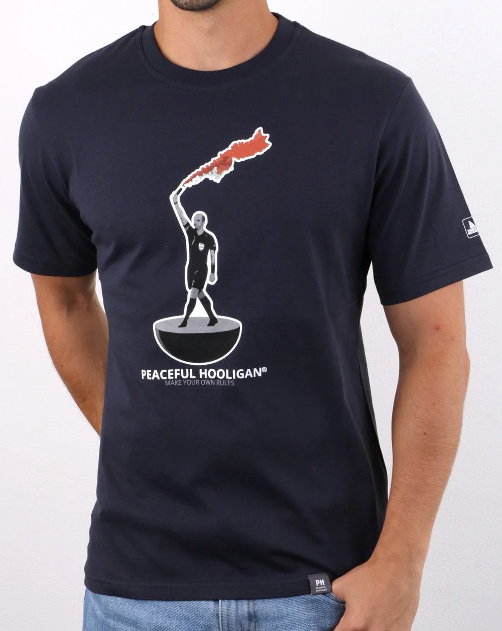 Peaceful Hooligan Referee T-shirt Navy - Image 3