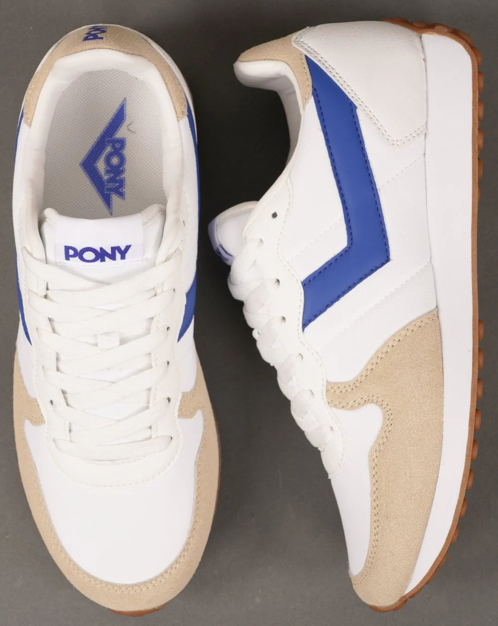 Pony Express Trainers White Electric Blue - Image 3