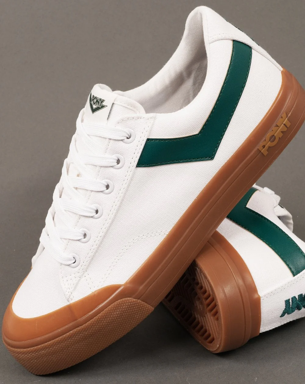 Pony Slam Dunk Low Trainers White / Green / Gum - Image 2