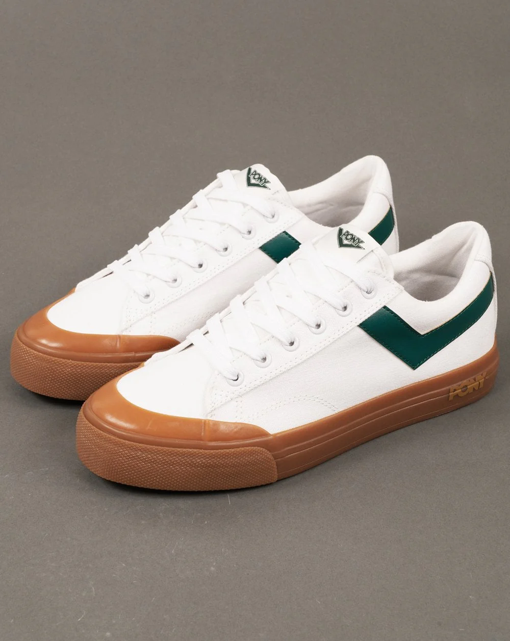 Pony Slam Dunk Low Trainers White / Green / Gum - Image 3