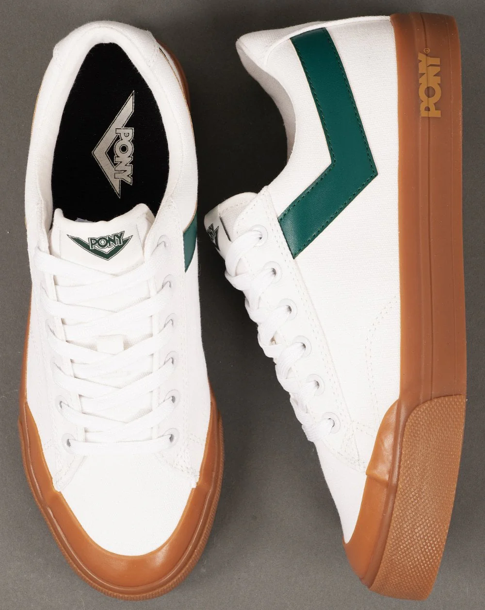 Pony Slam Dunk Low Trainers White / Green / Gum - Image 5