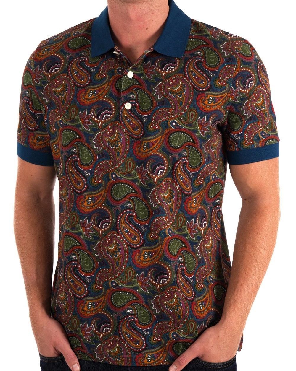Pretty Green 15th Anniversary Paisley Polo Multi - Image 3