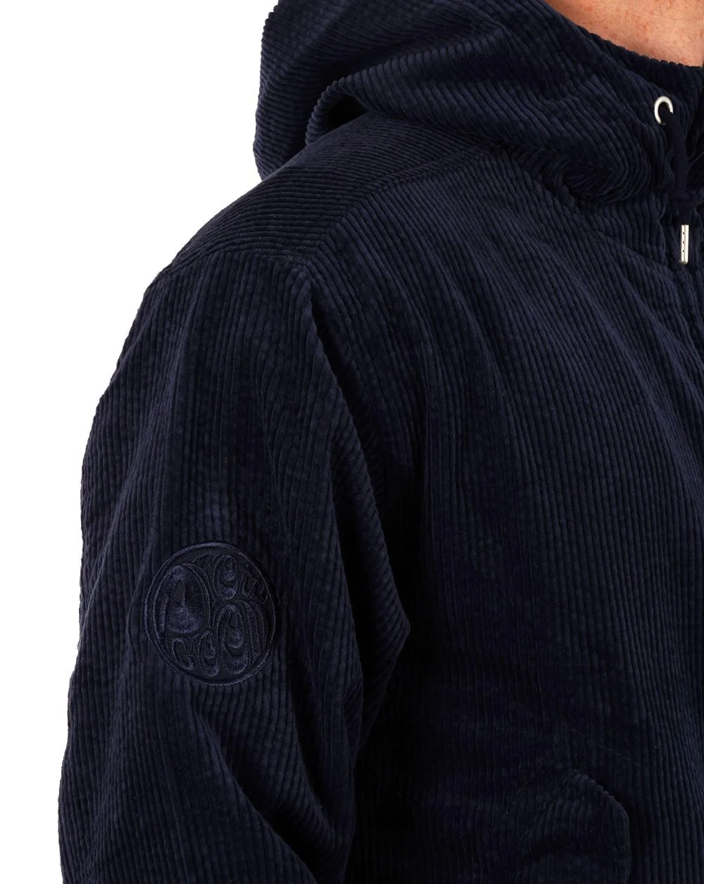 Pretty Green Acquiesce Cord Hooded Jacket Navy - Image 2