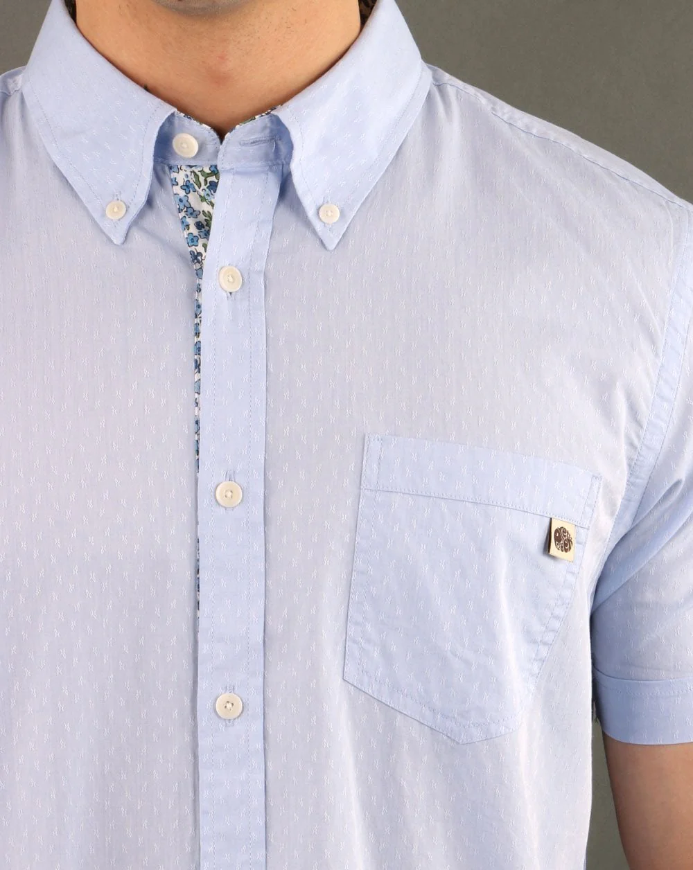 Pretty Green Alba Short Sleeve Shirt Blue - Image 2
