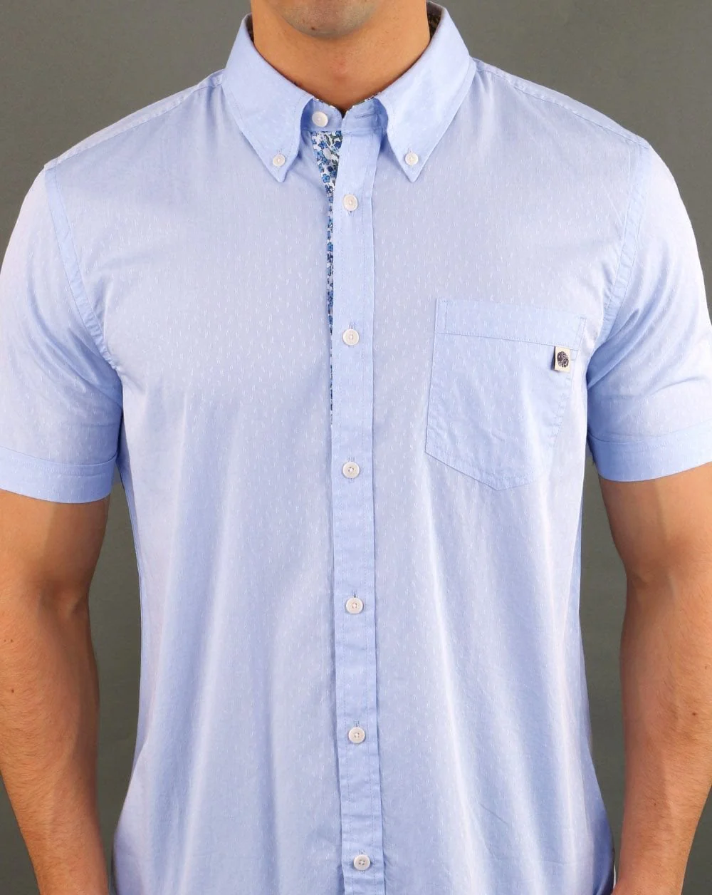 Pretty Green Alba Short Sleeve Shirt Blue - Image 4