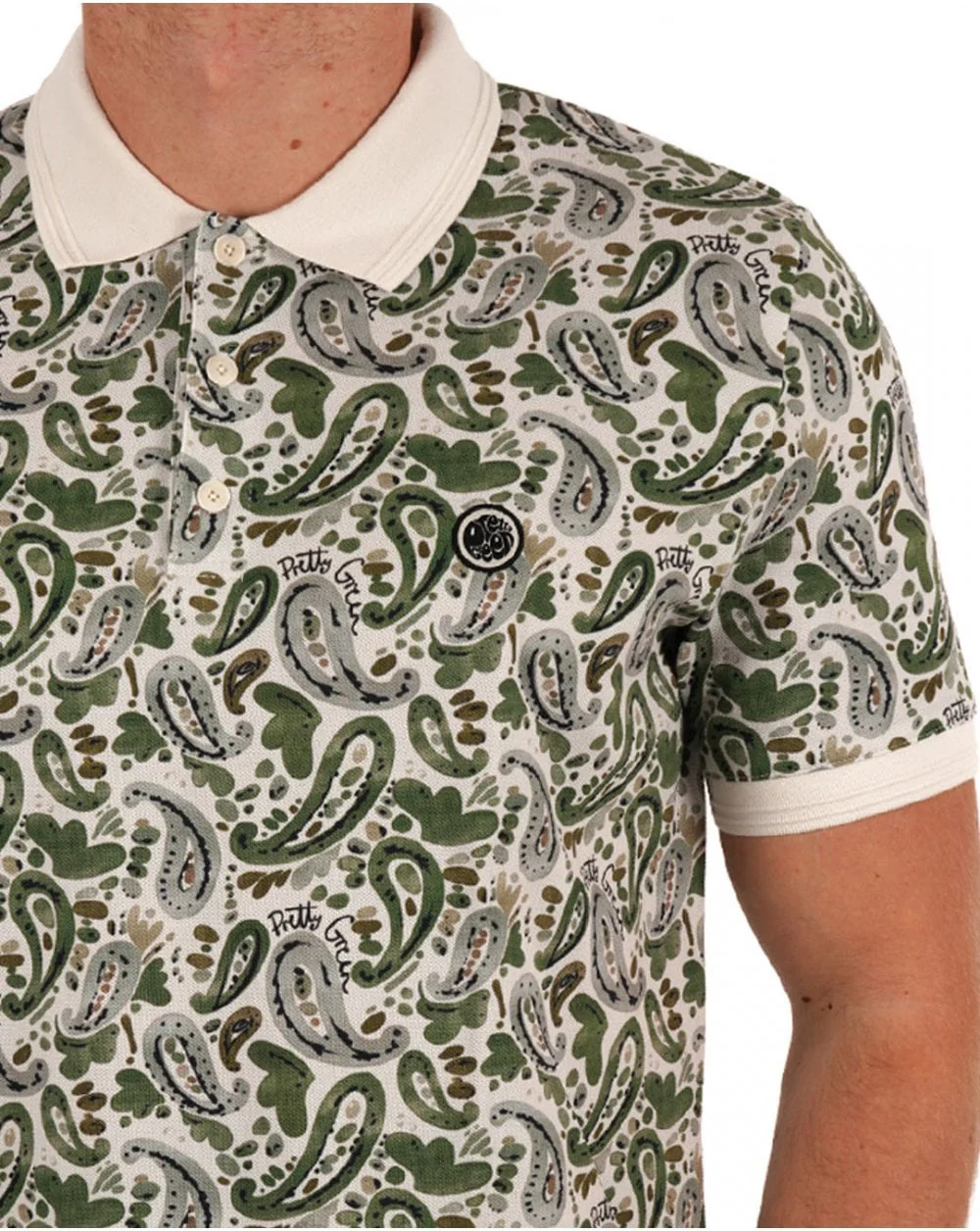 Pretty Green Aquarelle Paisley Polo Stone - Image 2