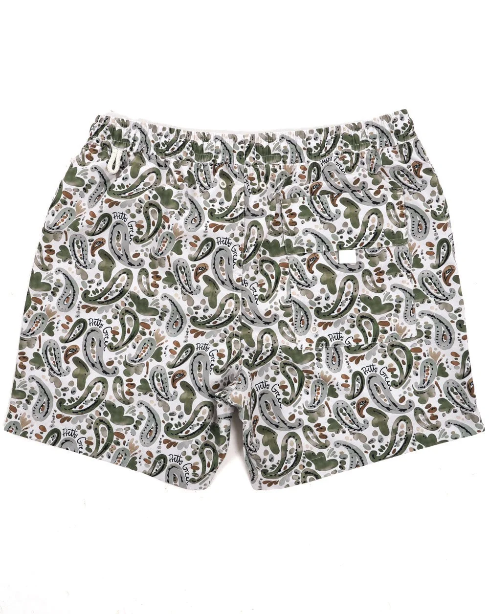 Pretty Green Aquarelle Paisley Swim Shorts Stone - Image 2