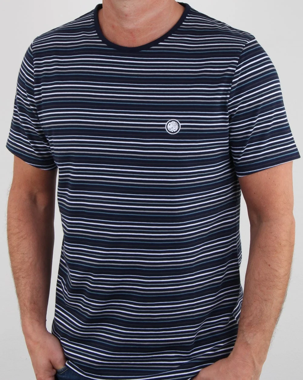 Pretty Green Argenta Striped T Shirt Navy