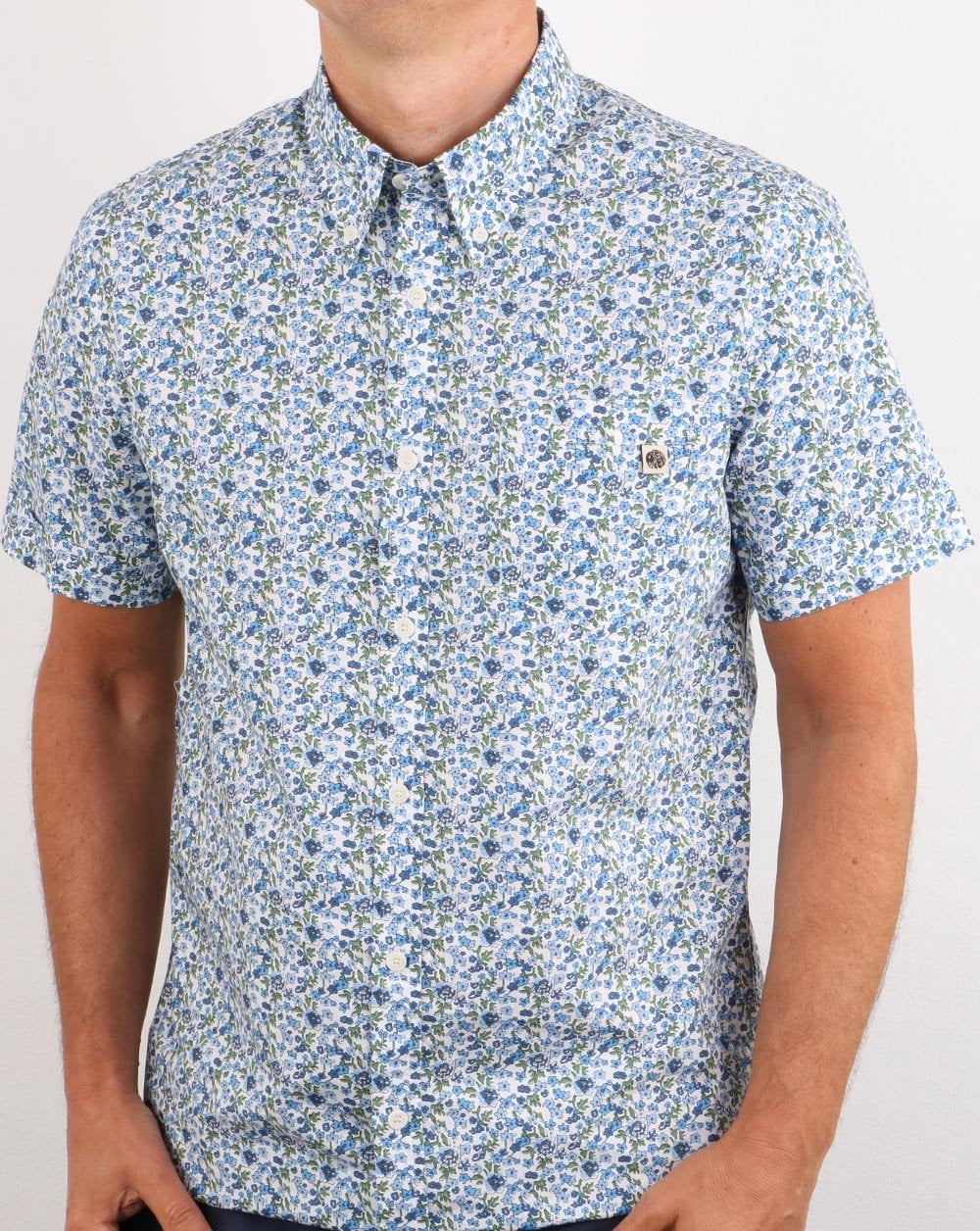 Pretty Green Ava Print Shirt Blue - Image 2