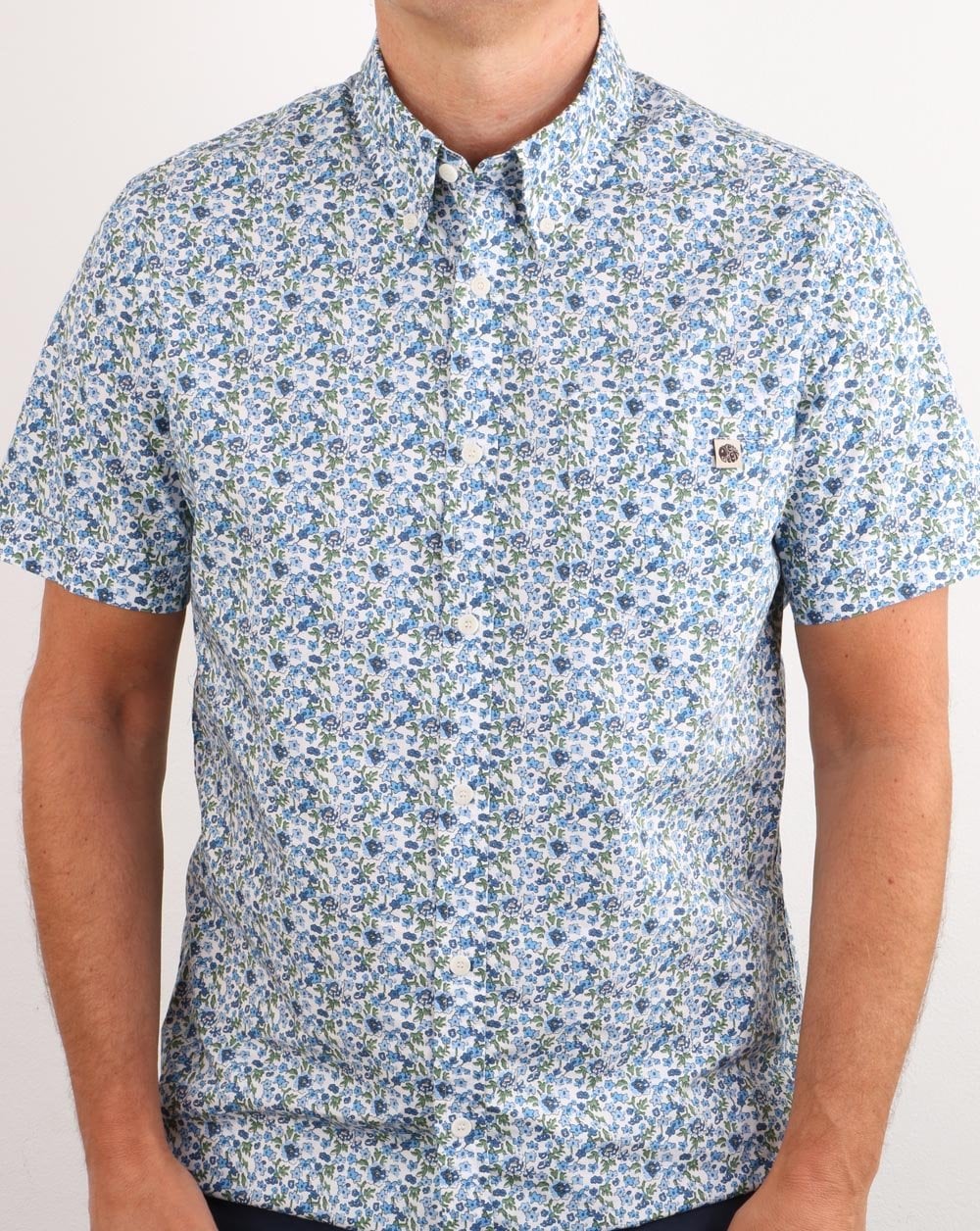 Pretty Green Ava Print Shirt Blue - Image 3