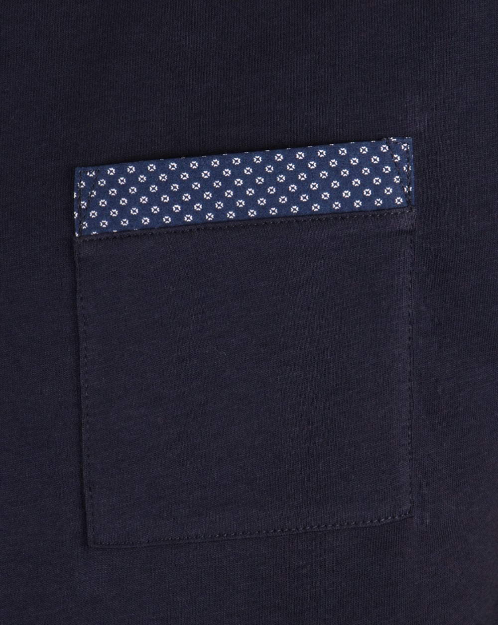 Pretty Green Bankhall Grandad Collar T-shirt Navy - Image 3