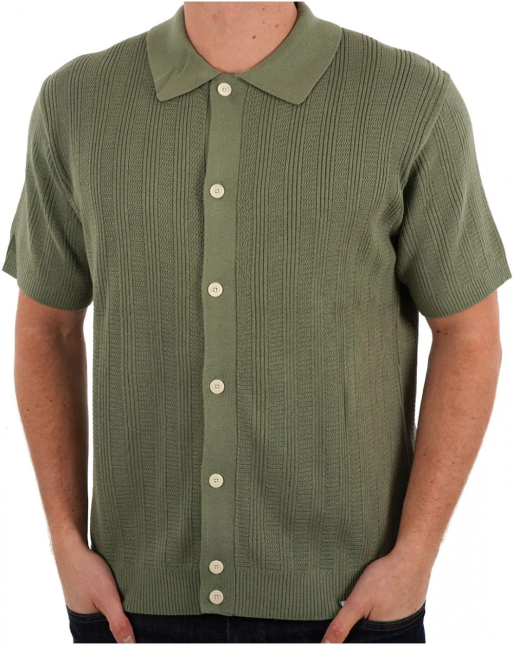 Pretty Green Barker SS Knit Shirt Green