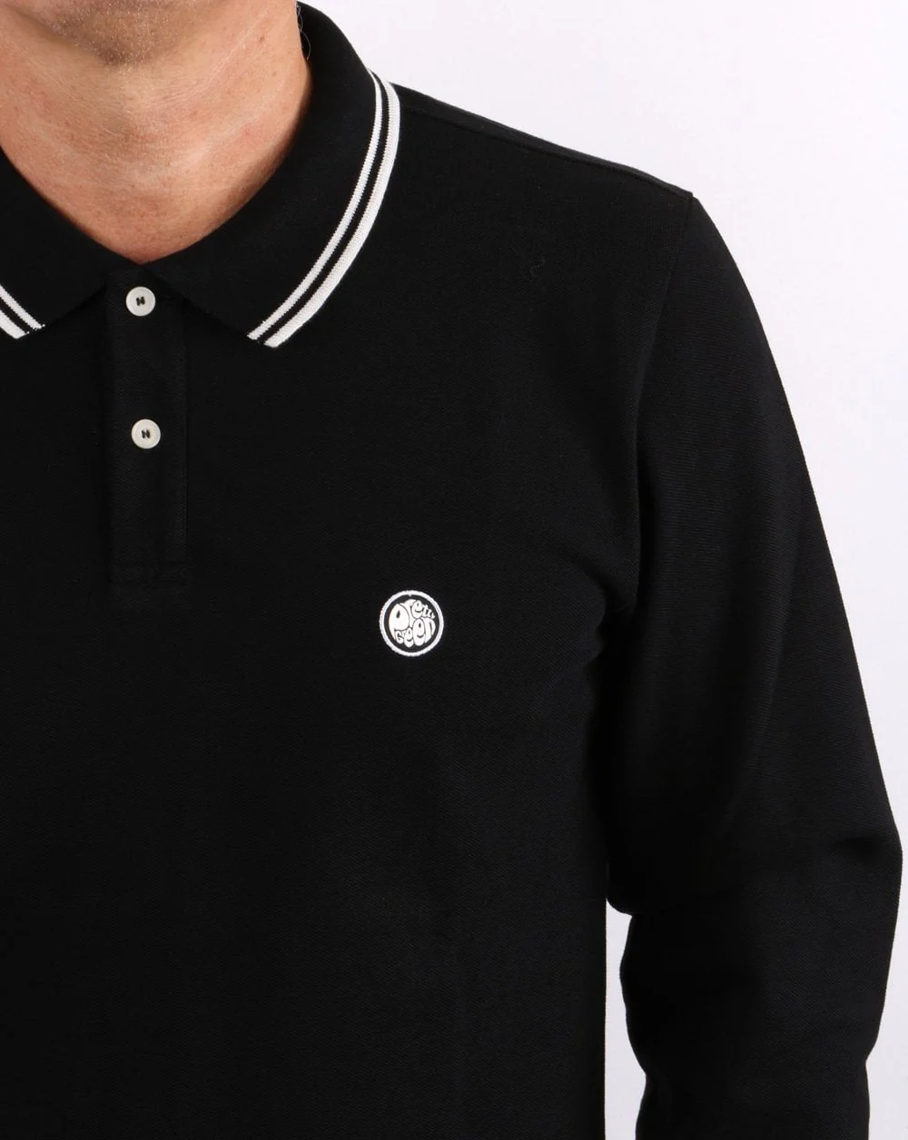 Pretty Green Barton Long Sleeve Polo Black - Image 2