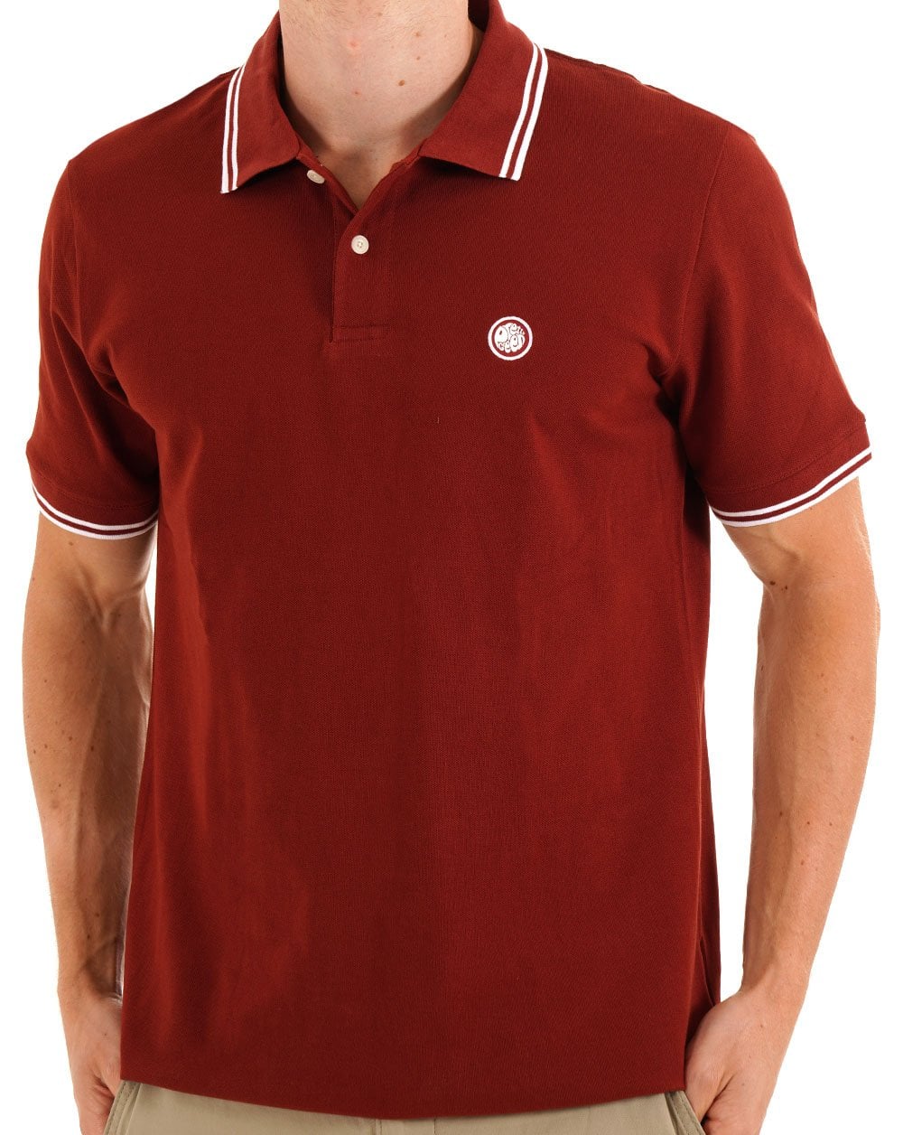 Pretty Green Barton Polo Shirt Burgundy - Image 3