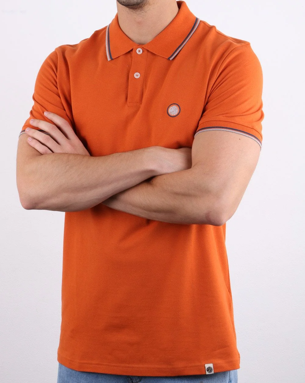 Pretty Green Barton Polo Shirt Burnt Orange - Image 2