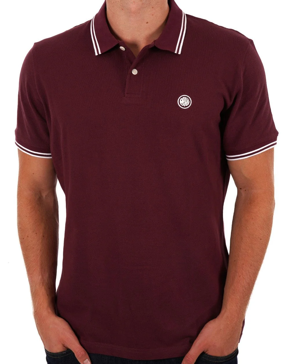 Pretty Green Barton Polo Shirt Dark Burgundy - Image 3