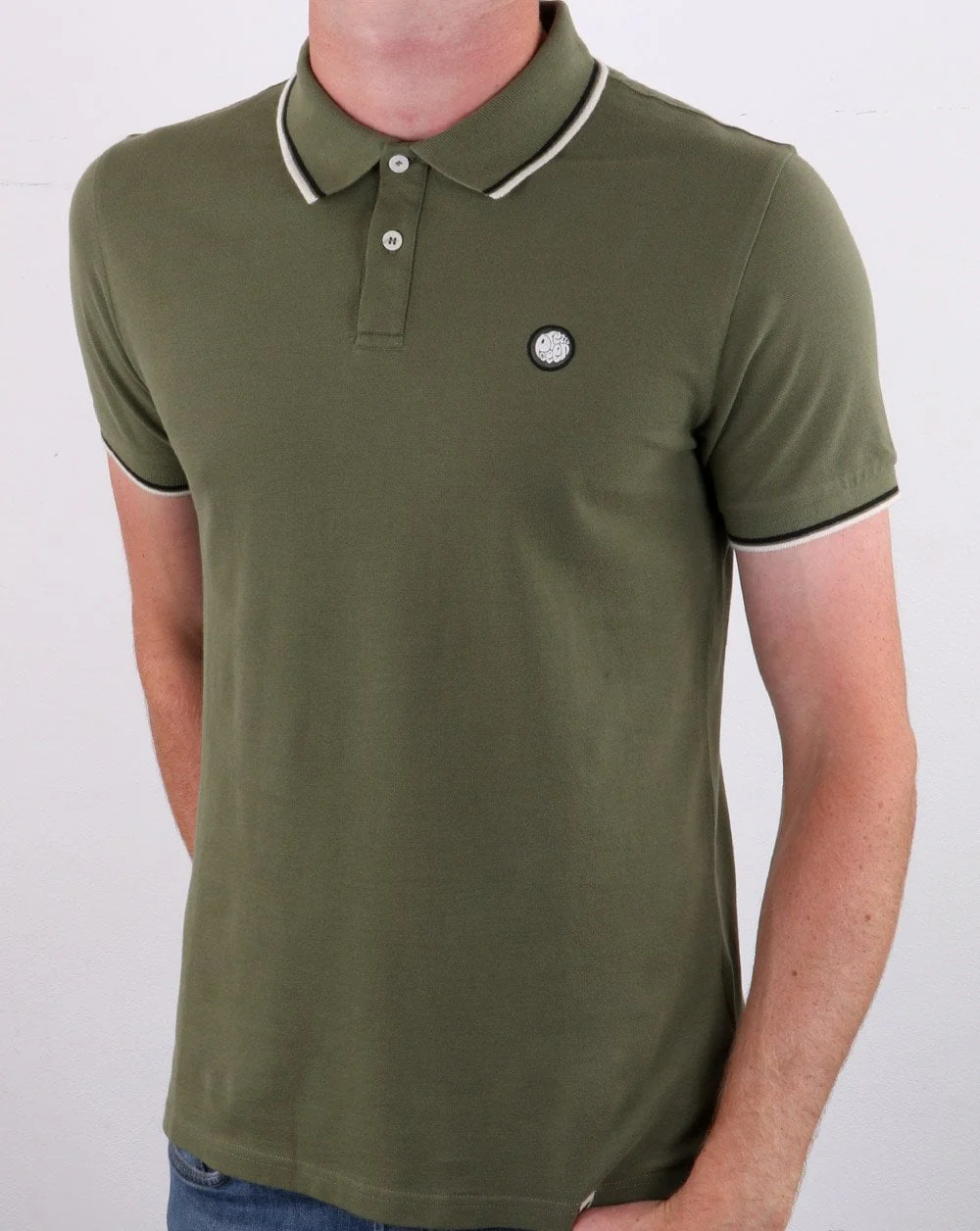 Pretty Green Barton Polo Shirt Khaki - Image 2