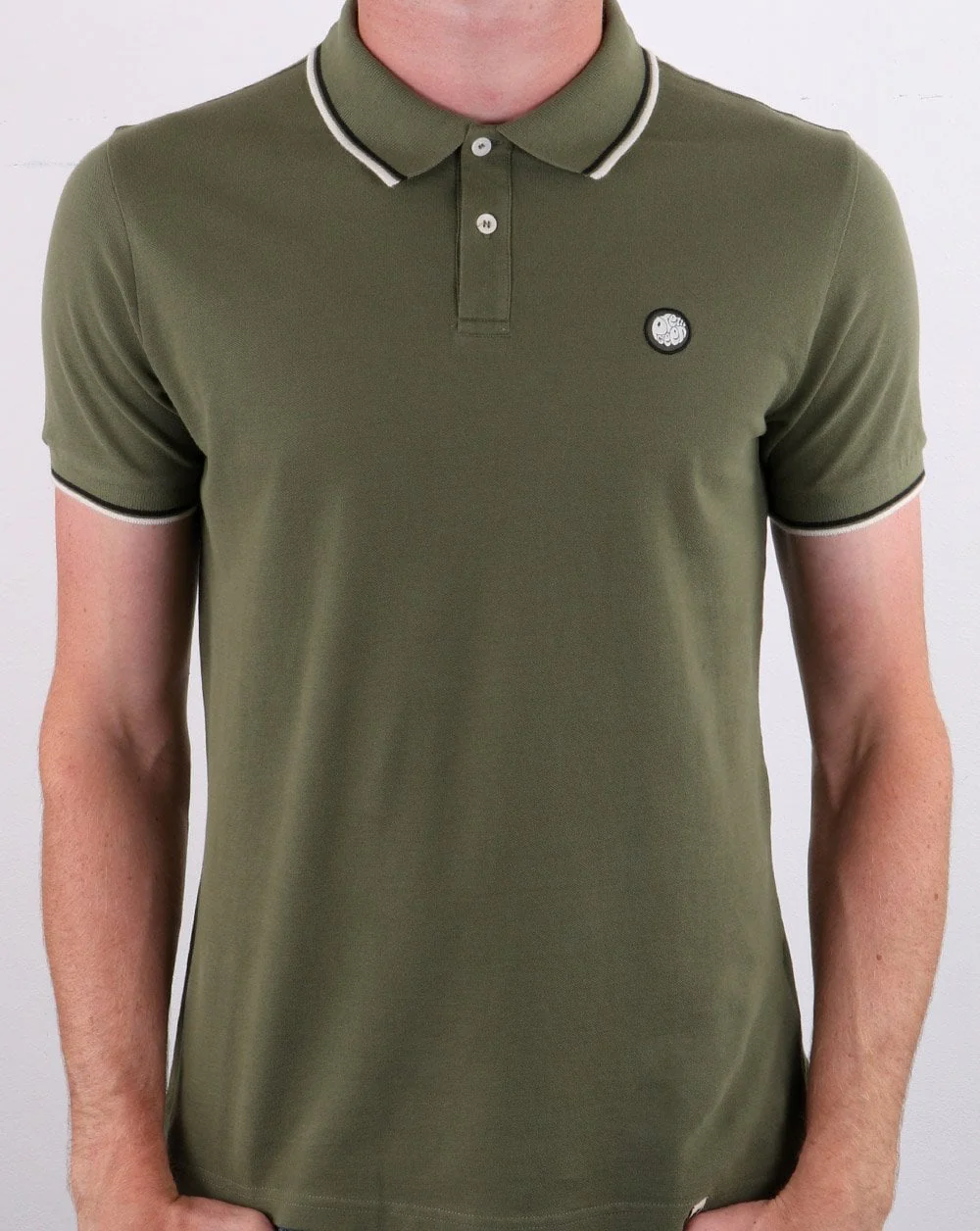 Pretty Green Barton Polo Shirt Khaki - Image 3