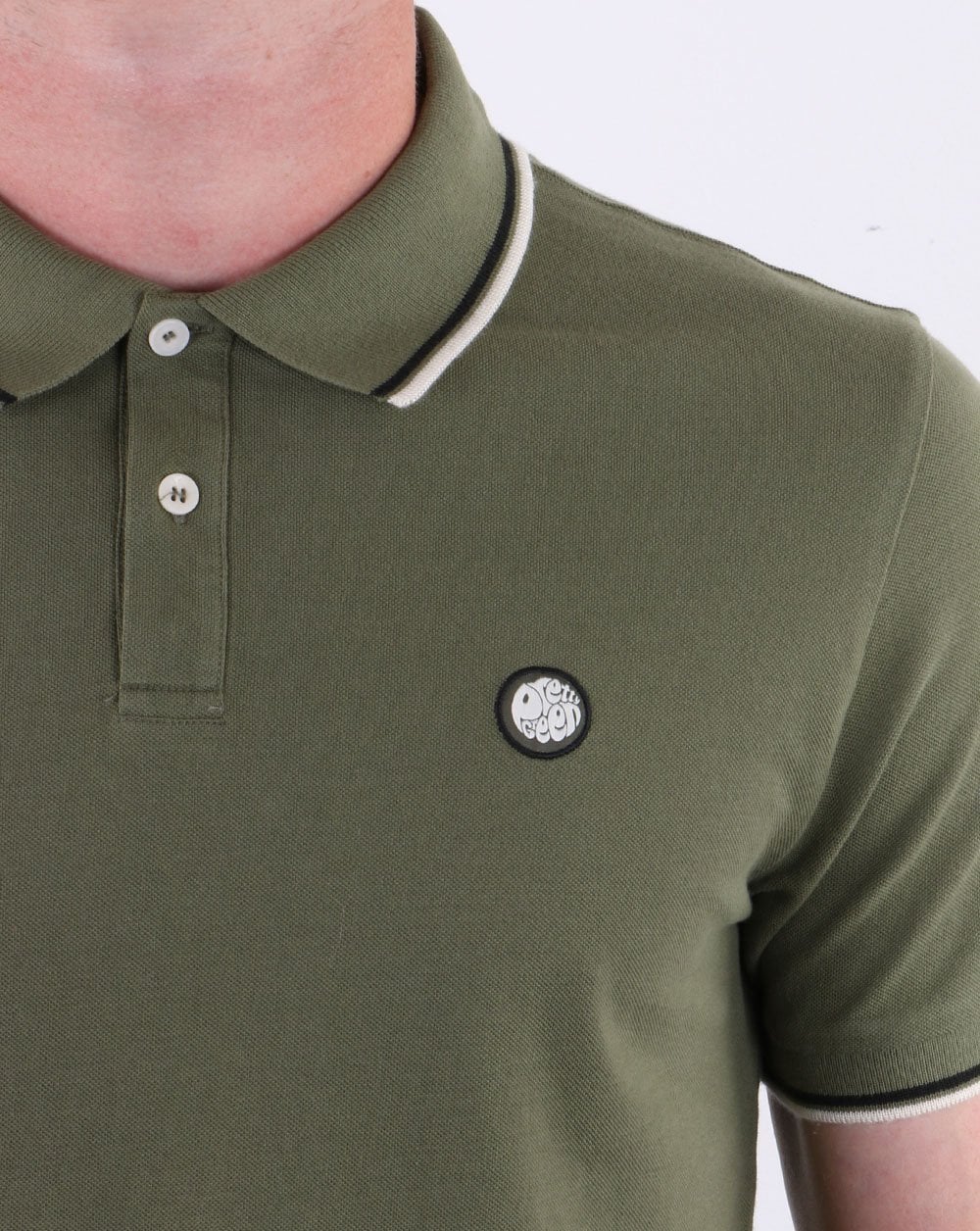 Pretty Green Barton Polo Shirt Khaki - Image 4