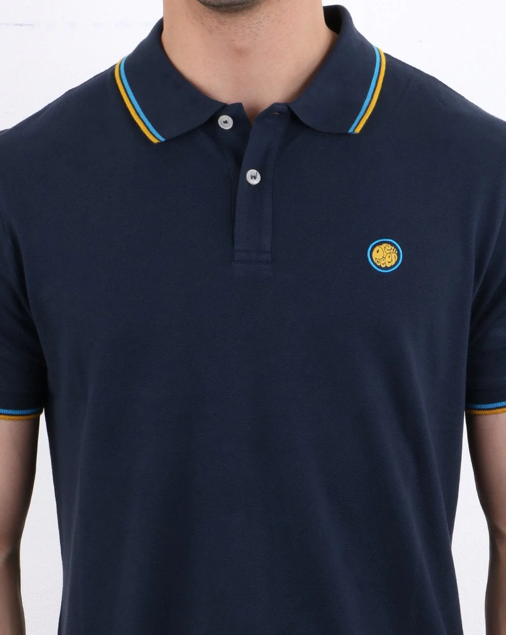 Pretty Green Barton Polo Shirt Navy/Yellow - Image 4