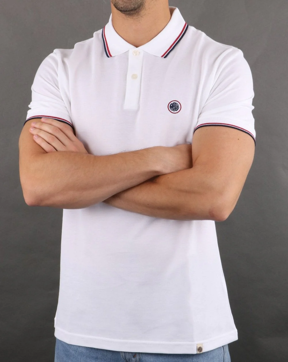 Pretty Green Barton Polo Shirt White/navy - Image 2