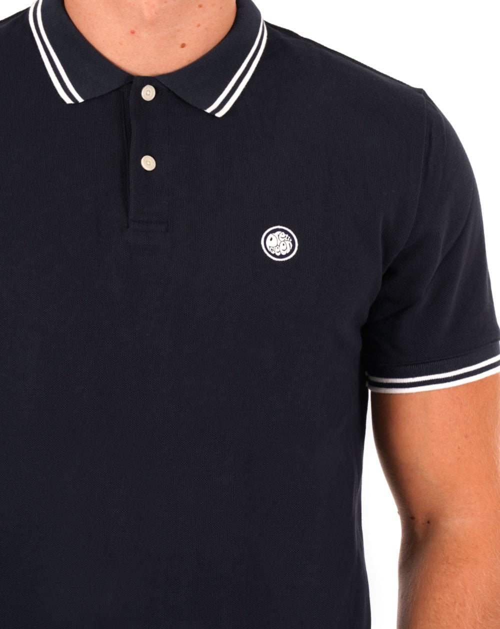 Pretty Green Barton Short Sleeve Polo Shirt Navy/white - Image 2