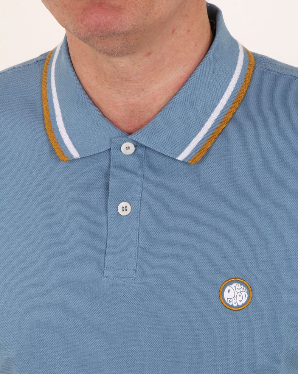 Pretty Green Bassline Polo Shirt Mid Blue - Image 2