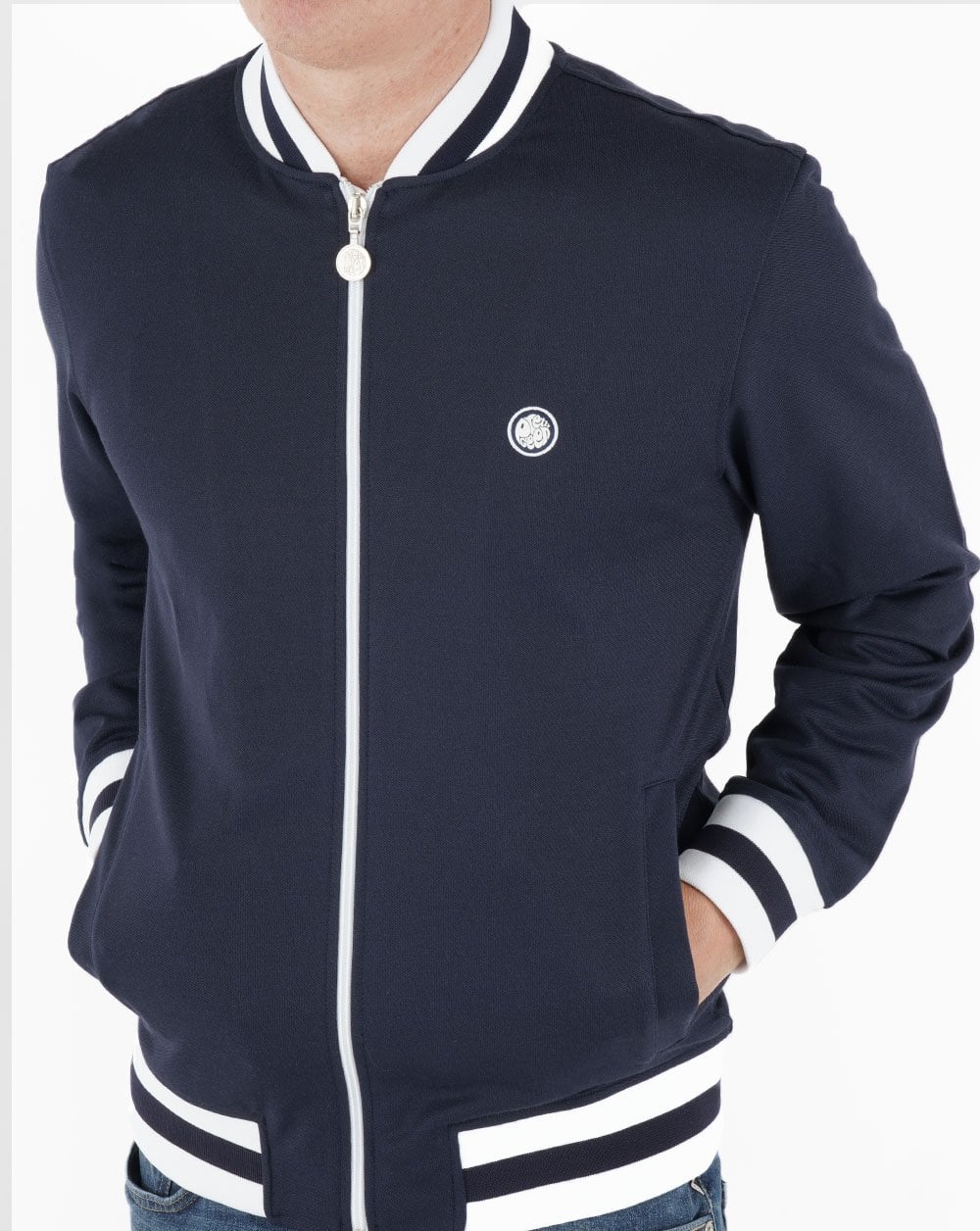 Pretty Green Bomber Track Top Navy - Image 3